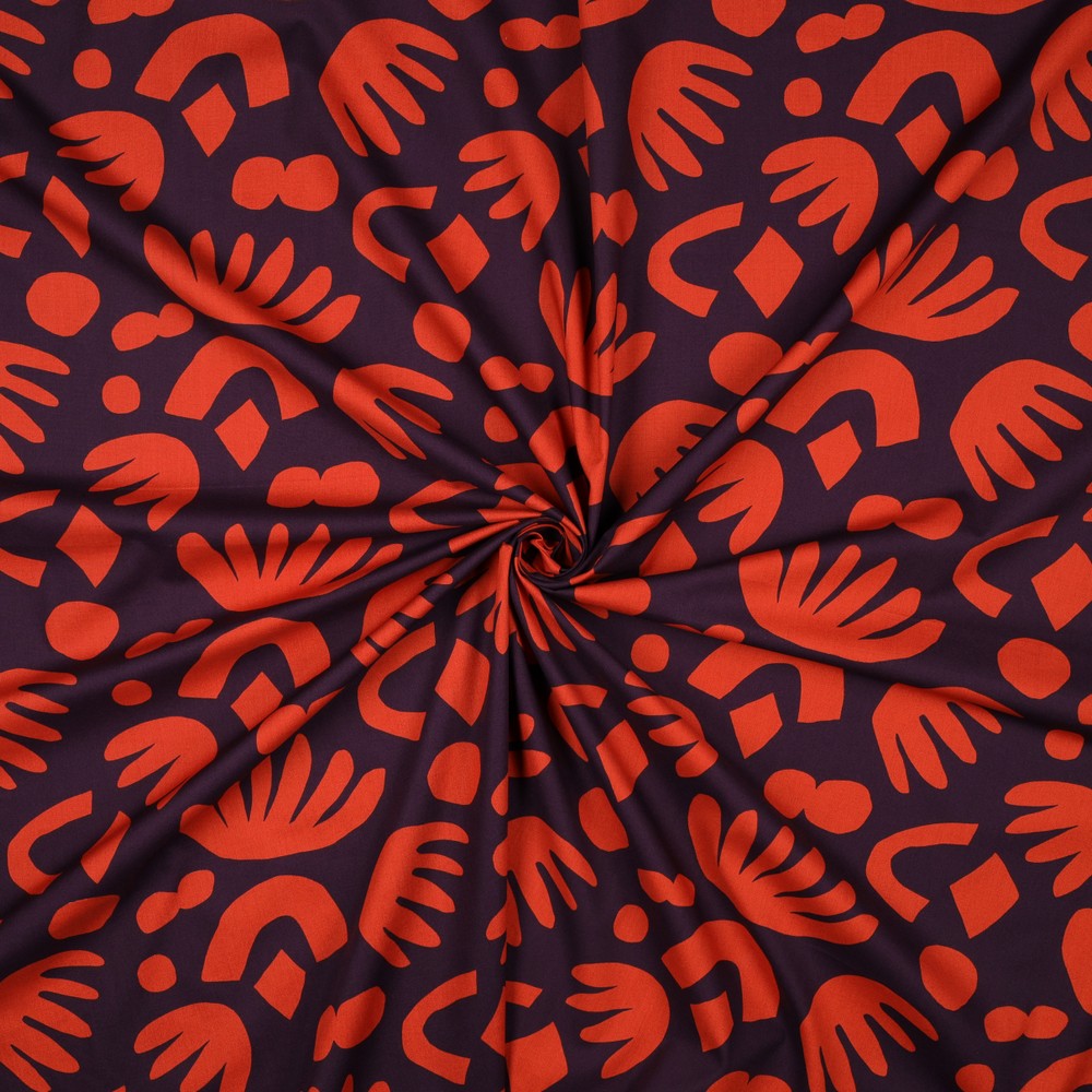 Popeline | Tissu chemisier coton | bicolore, vin rouge