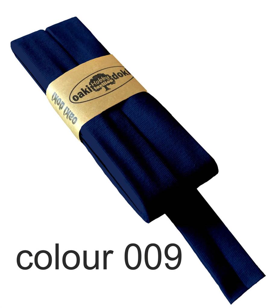 Jersey bias binding | oaki doki | different colors | 3 meters, 20mm dark blue 009