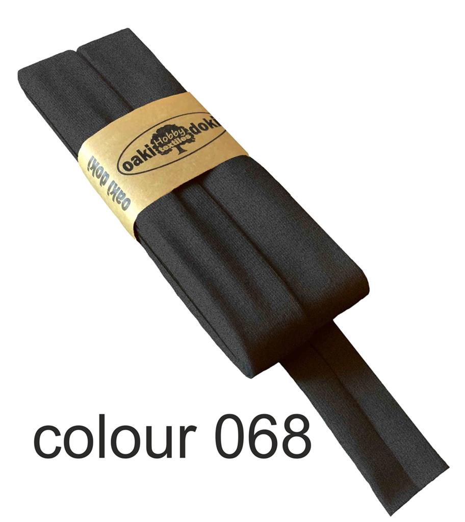 Jersey bias binding | oaki doki | different colors | 3 meters, 20mm mottled anthracite 068