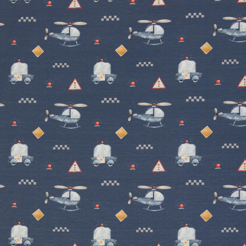 Baumwolljersey | Samern by Swafing | Polizei