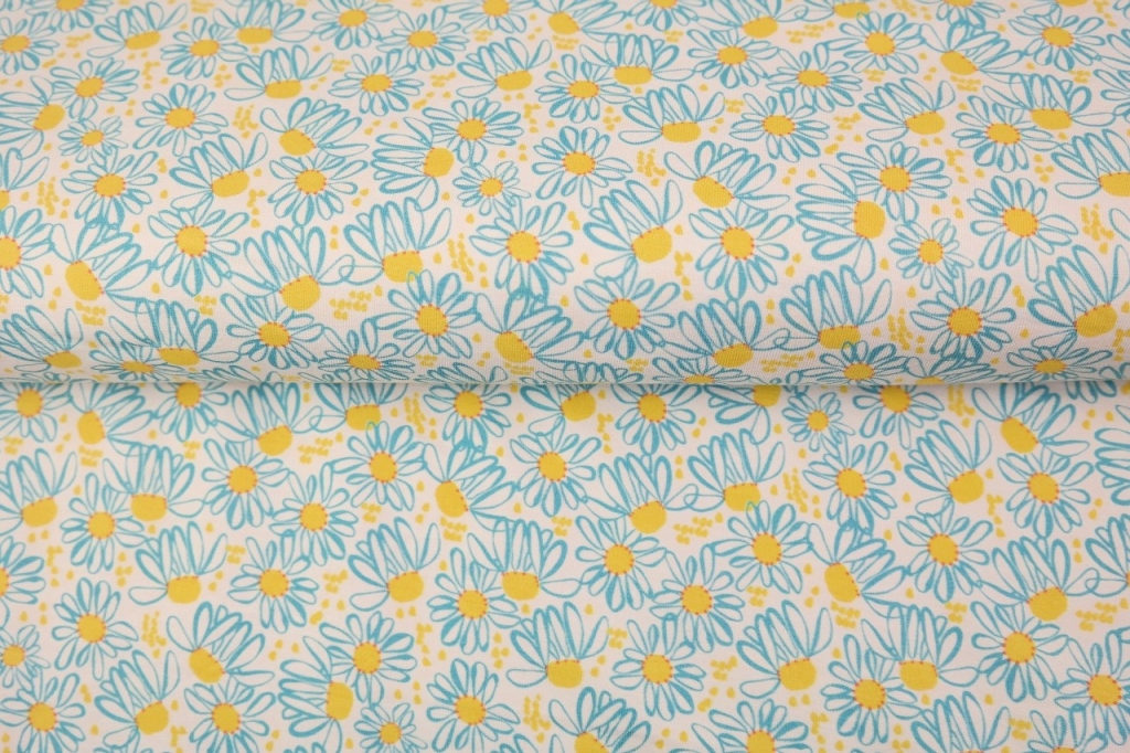 Jersey de coton | petites fleurs de Stenzo | blanc