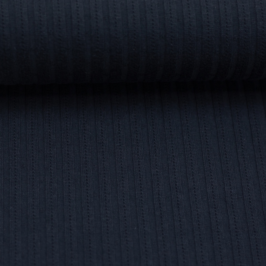 Eyelet knitting | Florence by Swafing | Rib knit in blue