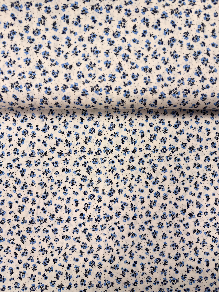 Kim, tissu en coton, FS22 losanges/coeurs bleu