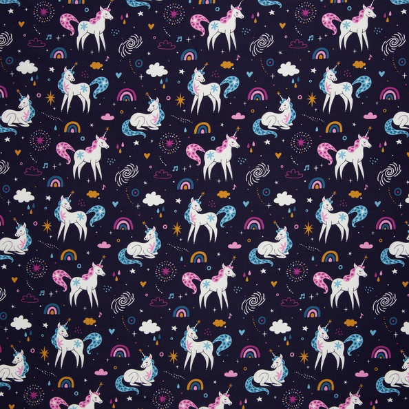 Baumwolle | Tim by Swafing | Einhorn, dunkelblau