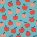 Baumwolle, Popeline | Äpfel, petrol