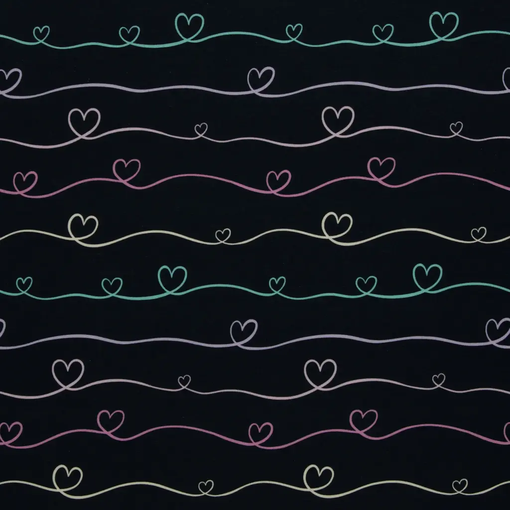 Jersey | Scribble Hearts by Mrs Mint | dunkelblau