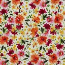 Viskose Stretch | Digital Flowers | weiß