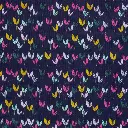 Canvas Baumwolle | Dancing Leaves by Emjo Design | blau