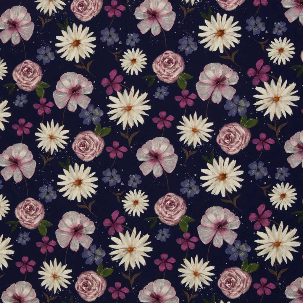 Spring Blossom by Christiane Zielisnki | Modal French Terry | blau