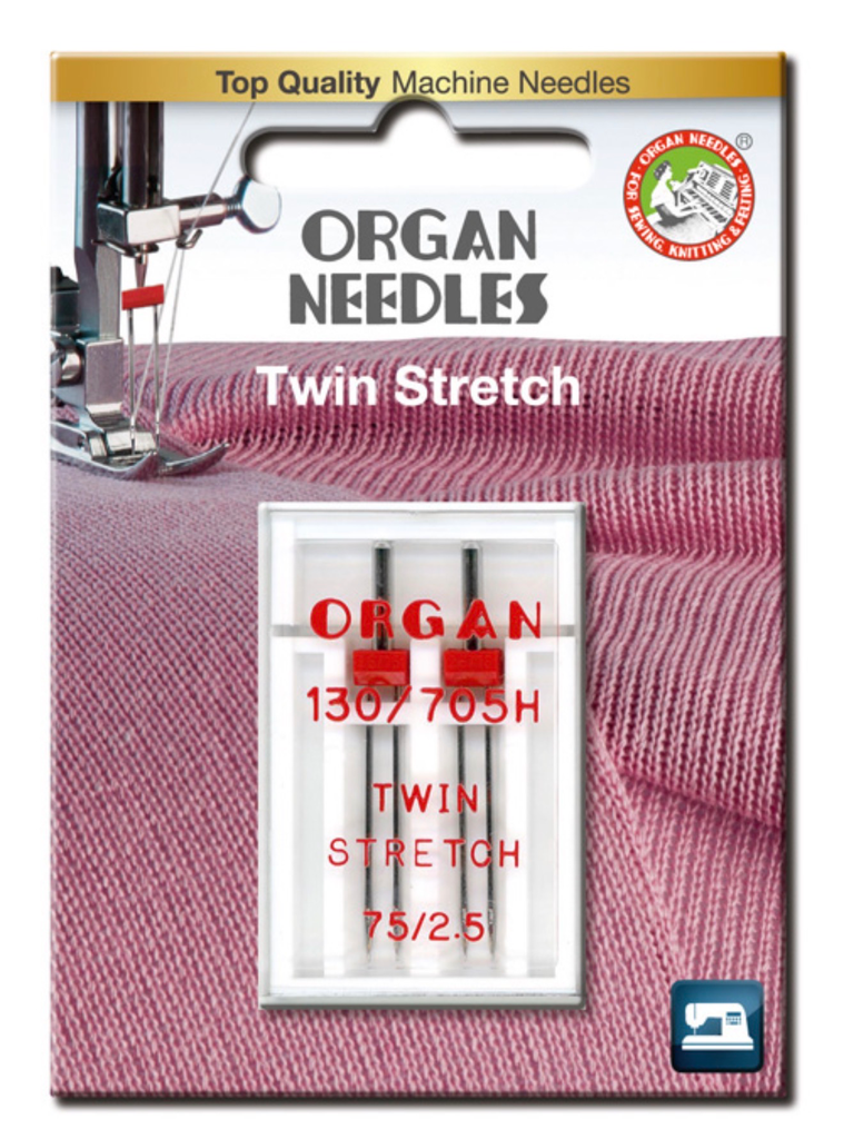 Organ Zwillingsnadel Stretch 75/2,5 mm – 130/705 H Twin Stretch – 2 Stück