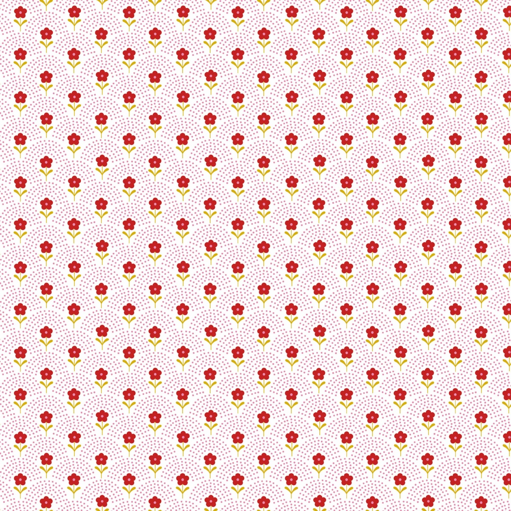 Delight Flowers, white, cotton, woven fabric - only available online