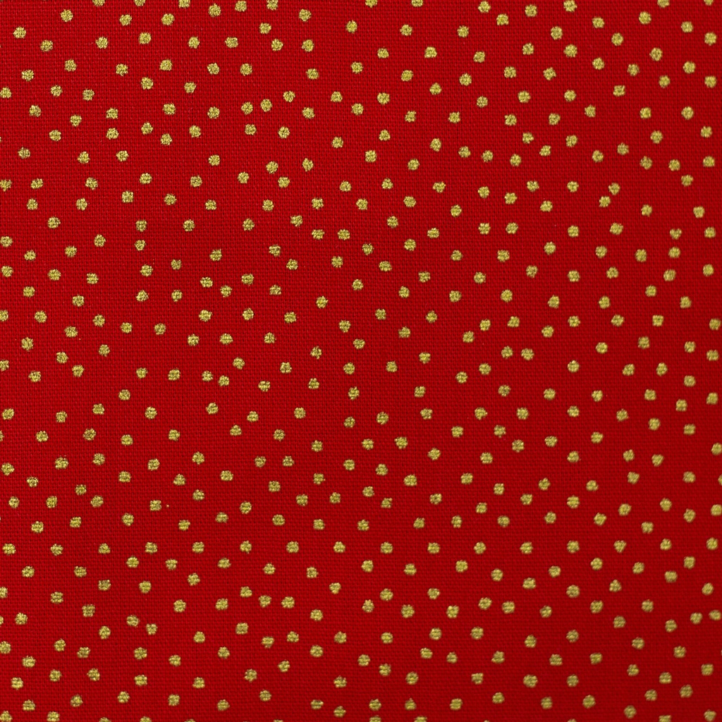 Cotton woven fabric, Christmas | Neuss by Swafing | red with gold dots