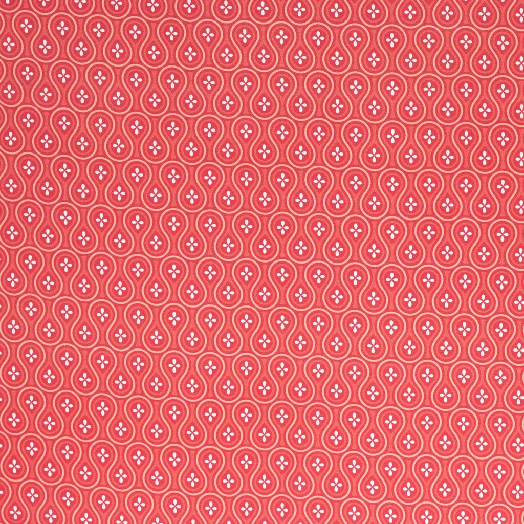 Kim, tissu en coton, corail abstrait FS22