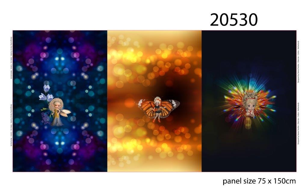 Panel French Terry | Fairies and Magic by Stenzo | colorful