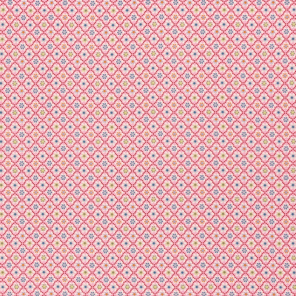 Baumwollstoff Popeline, Blumenmuster rosa, Julia