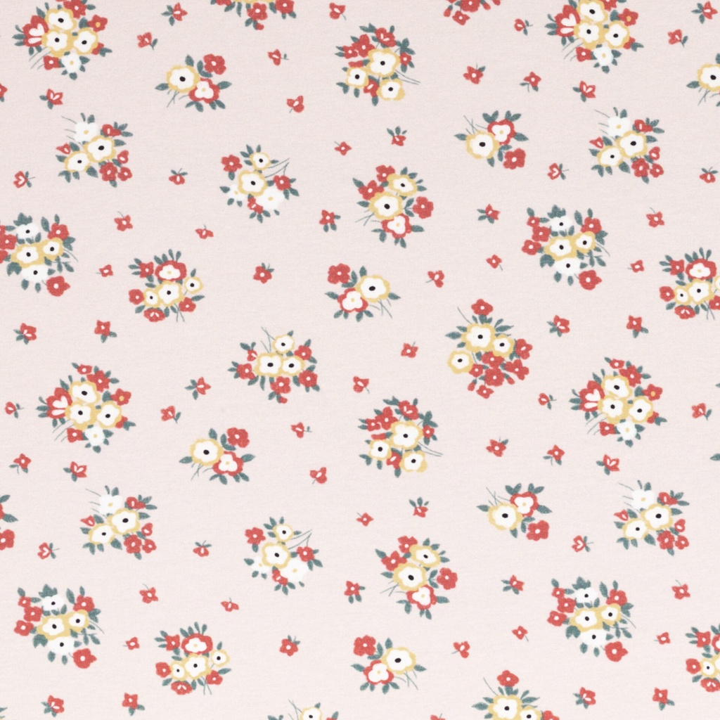 Jersey | Vintage Farm by Swafing| pink, scattered flowers