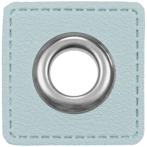 2 eyelet patches for cords | Imitation leather | 026 ice blue