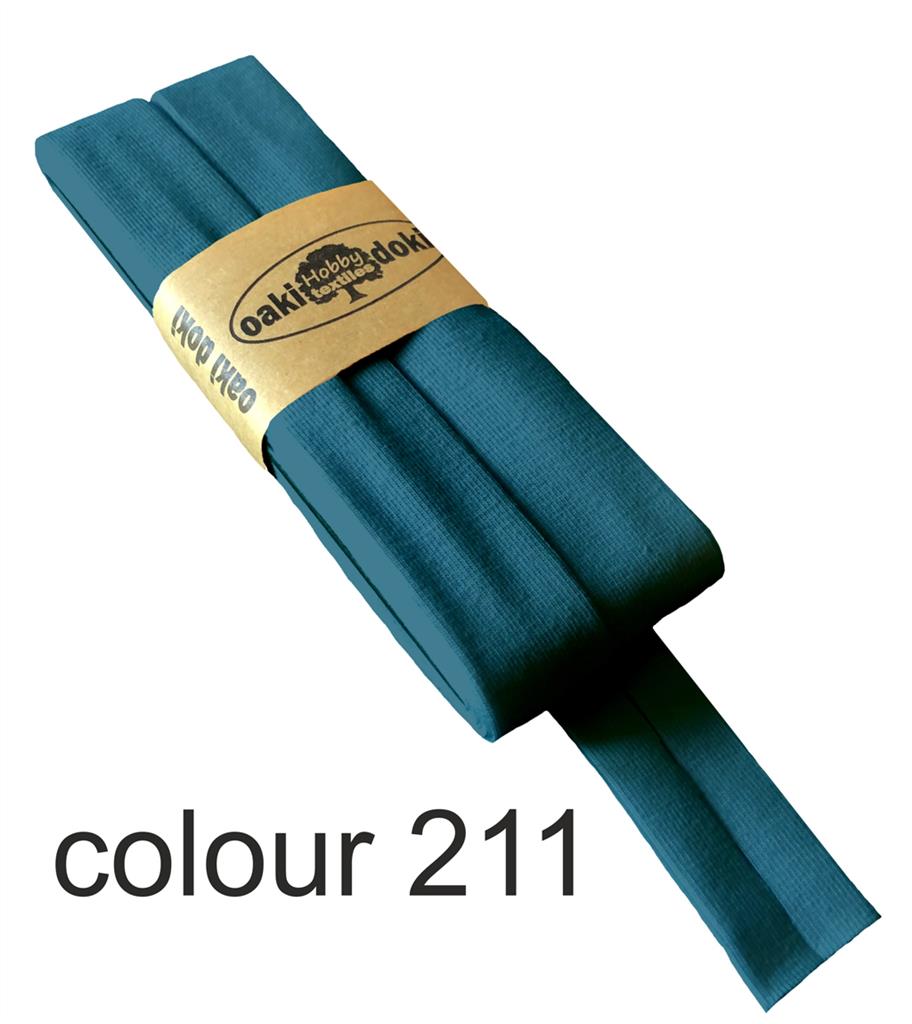 Jersey bias binding | oaki doki | different colors | 3 meters, 20mm<span> - </span>petrol