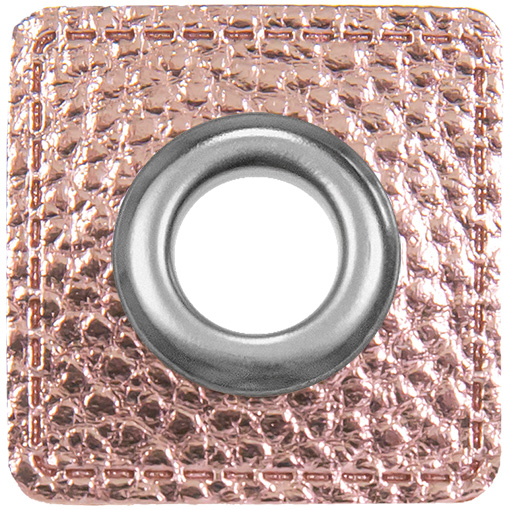 2 eyelet patches for cords | Imitation leather | 776 metallic pink
