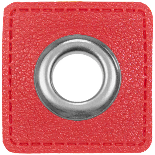 2 eyelet patches for cords | Imitation leather | 722 red