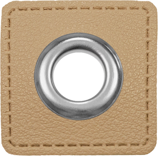 2 eyelet patches for cords | Imitation leather | 886 beige