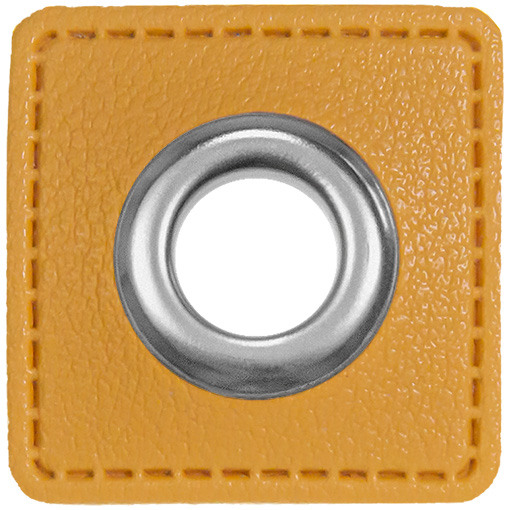 2 eyelet patches for cords | Imitation leather | 975 mustard yellow