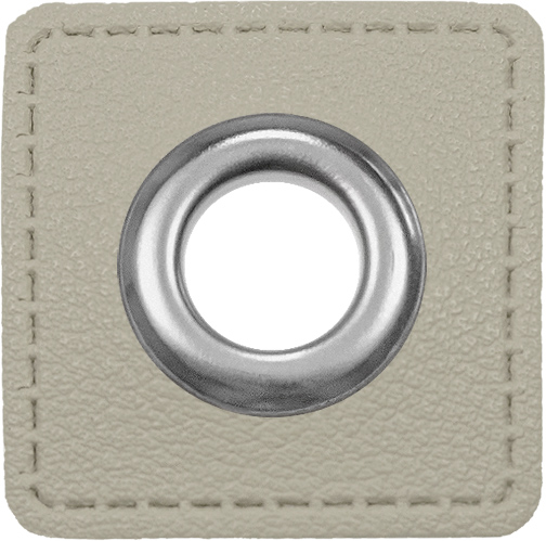 2 eyelet patches for cords | Imitation leather | 016 light gray