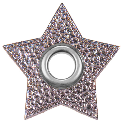 Patchs à œillets pour cordons | Étoile | Simili cuir | Différentes couleurs<span> - </span>002 gris métallisé