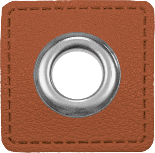 2 eyelet patches for cords | Imitation leather | 975 camel