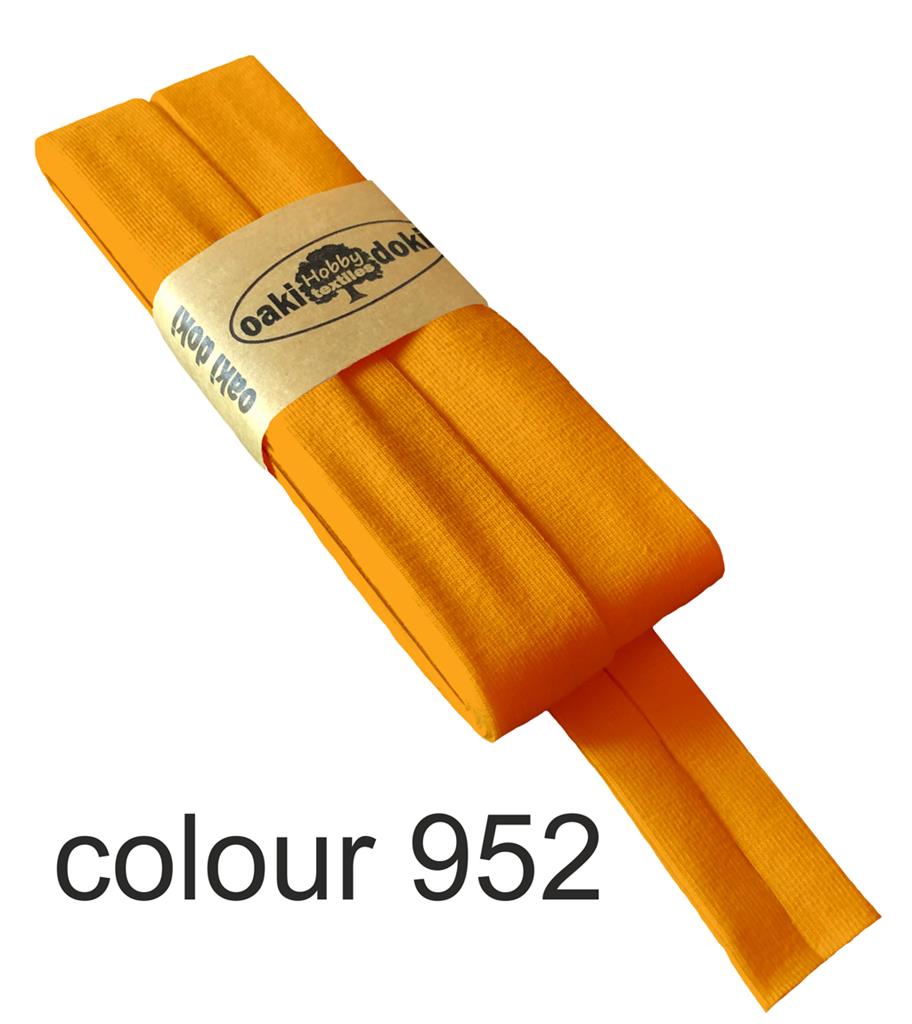 Biais jersey | Oaki Doki | différentes couleurs | 3 mètres, 20mm<span> - </span>orange fluo