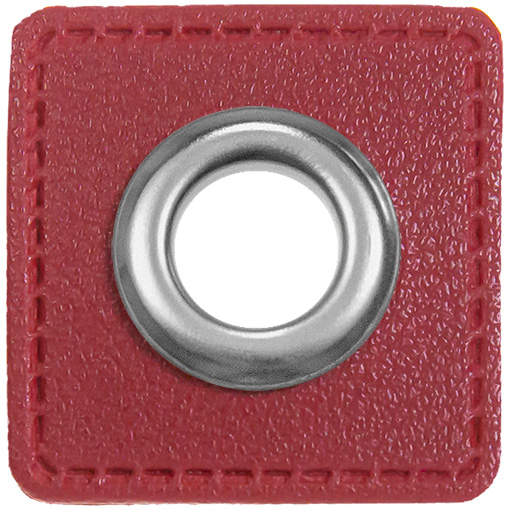 2 eyelet patches for cords | Imitation leather | 750 burgundy