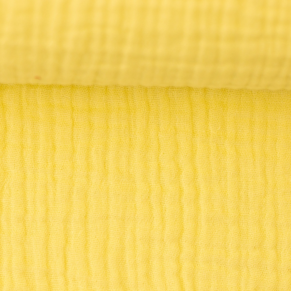 Couverture de confort brodée en mousseline - unie | Nom et arc-en-ciel jaune