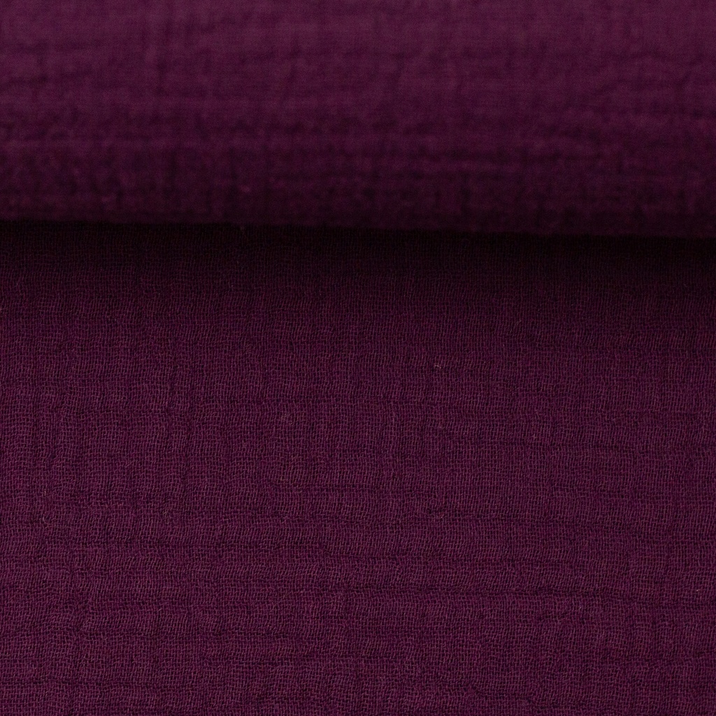 Couverture de confort brodée en mousseline - unie | Nom et arc-en-ciel violet