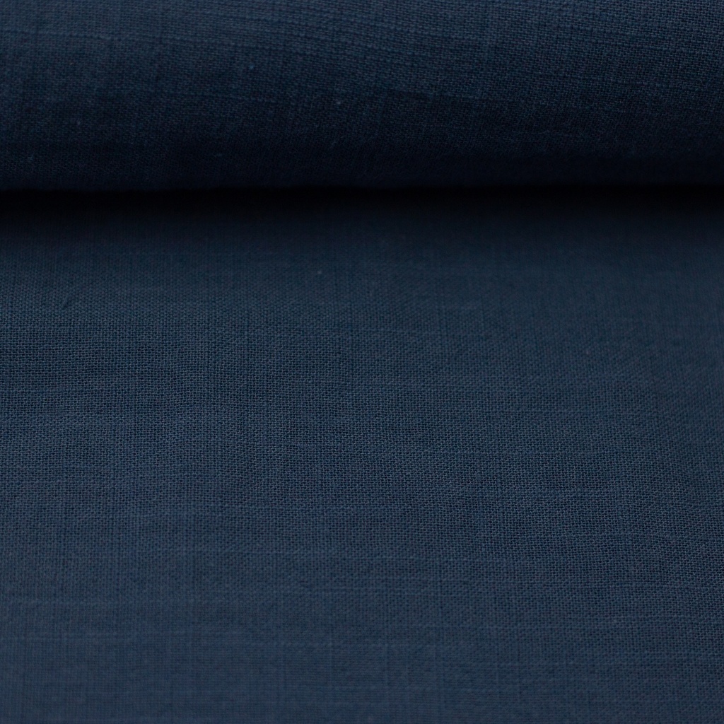 Embroidered comfort blanket made of muslin - plain | Name and Rainbow Slub Muslin - Denim Blue