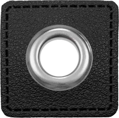 2 eyelet patches for cords | Imitation leather | 000 black