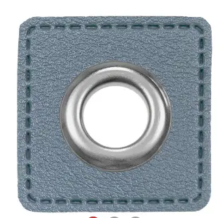2 eyelet patches for cords | Imitation leather | 235 denim blue