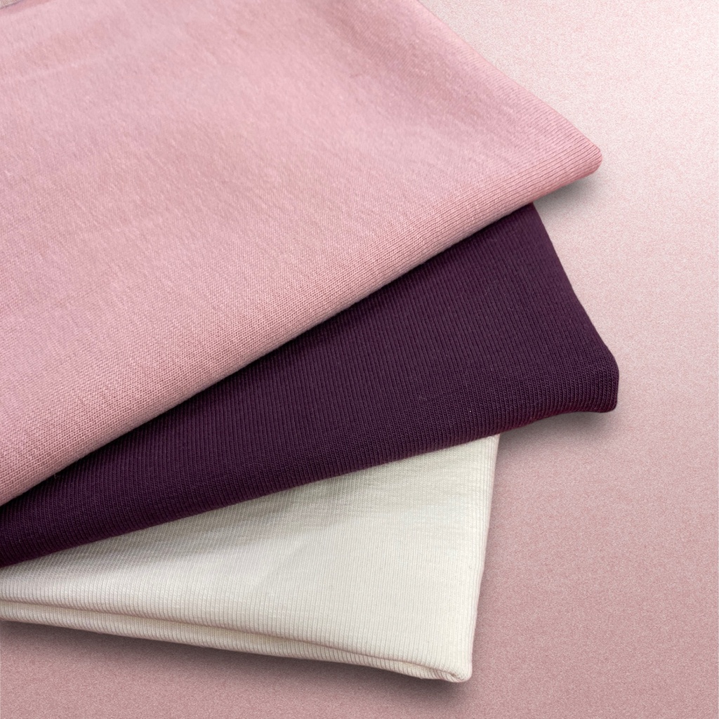 Stoffpaket | Sweat Tri-Color | Lila-rosa-creme