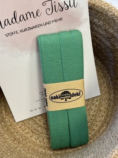 [198410-024] Jersey Schrägband | oaki doki | verschiedene Farben | 3Meter, 20mm grün 024