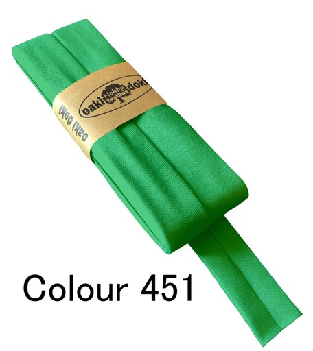 [198410-451] Jersey bias binding | oaki doki | different colors | 3 meters, 20mm green 451