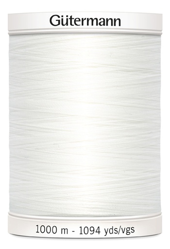[gut-1000-800] Fil à coudre tout usage Gütermann | 1000m | blanc