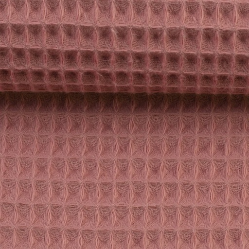 [080139-100463] Gaufre piqué, gaufre, nid d'abeille | Nelson | Uni, vieux rose
