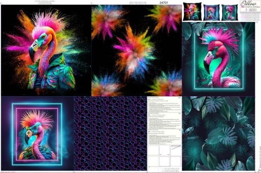[24701] Pillow set to sew yourself "Fancy Flamingo"
