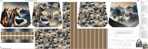 [24075] Panel DIY Shopper for Kids| "Desert Horses" Stenzo | 