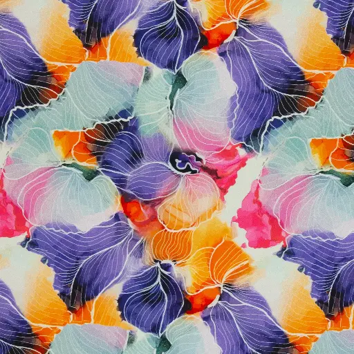 [082530-572999] Jersey viscose, Selina, abstrait, fleurs | PIÈCE RESTANTE 1,6 mètres