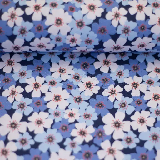 [082429-815596] Kim, cotton woven fabric, FS22 diamonds/hearts blue
