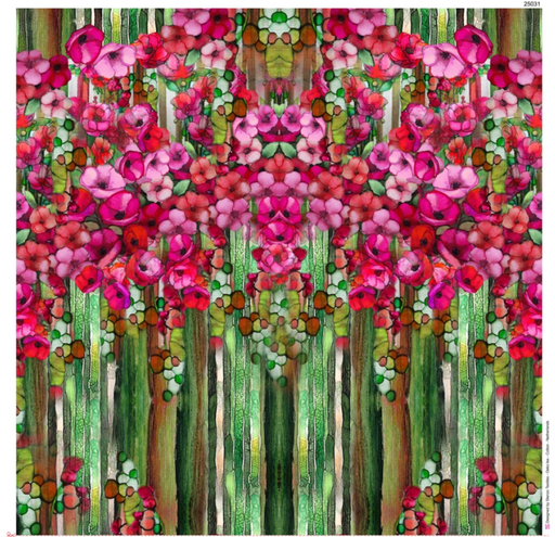 Panneau jersey | Fleurs d'automne par Stenzo | marron, rouge