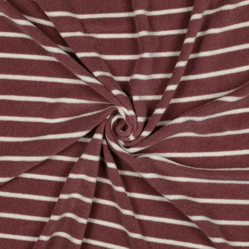 [04588003] Frottee | gestreift | Mauve,ecru