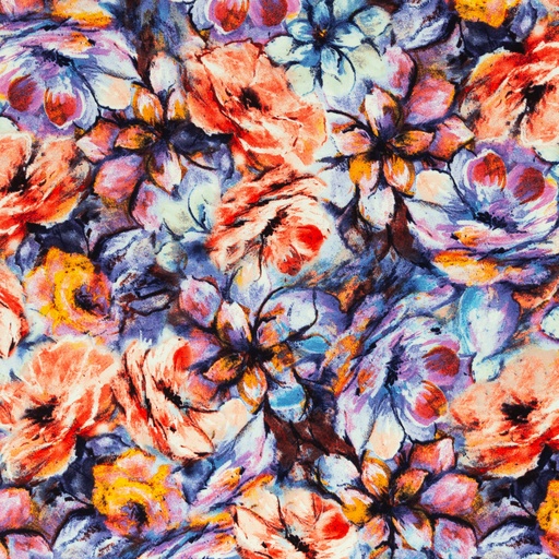 [081631-600999] Jersey viscose, Selina, abstrait, fleurs | PIÈCE RESTANTE 1,6 mètres