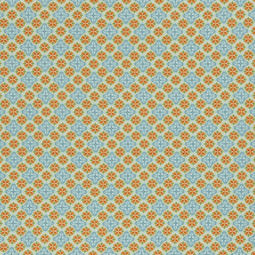 [081434-300842] Tissu en popeline de coton, mélange de fleurs bleu, Julia