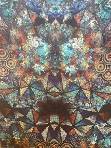 [20012] Letztes Stück | Jersey Panel | Winter Mosaik by Stenzo | blau